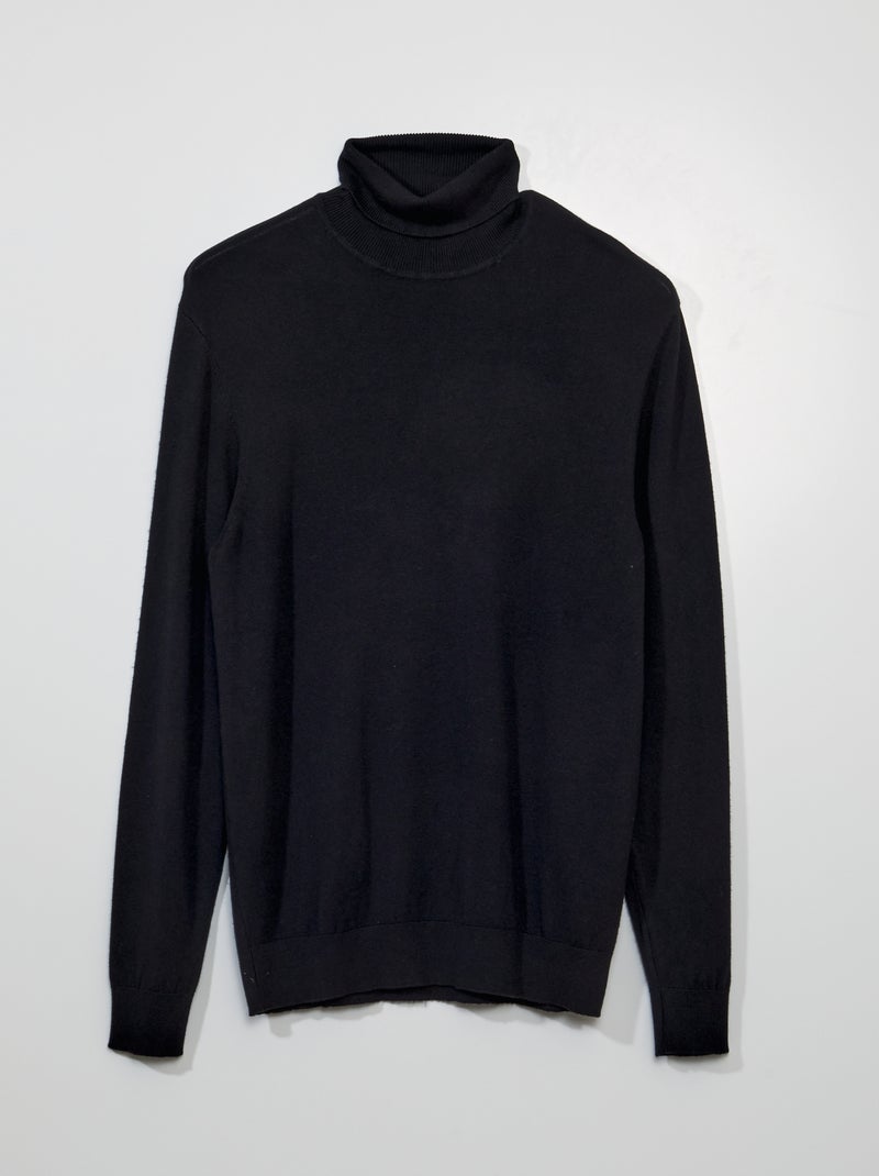 Camisola leve com gola alta Preto - Kiabi