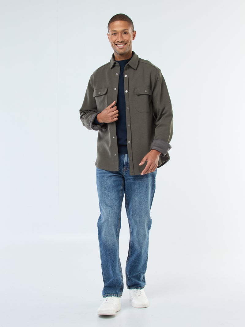 Camisola leve de malha fina com gola alta Azul - Kiabi