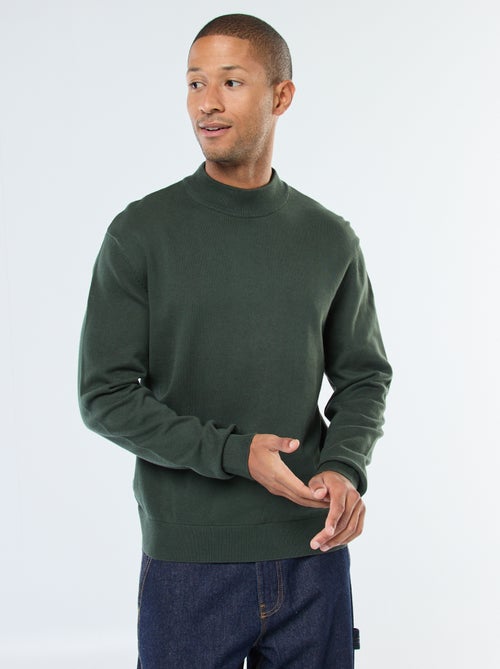 Camisola leve de malha fina com gola alta - Kiabi