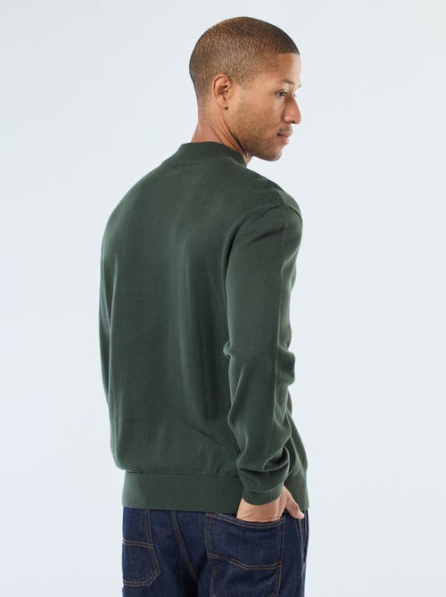 Camisola leve de malha fina com gola alta - Kiabi