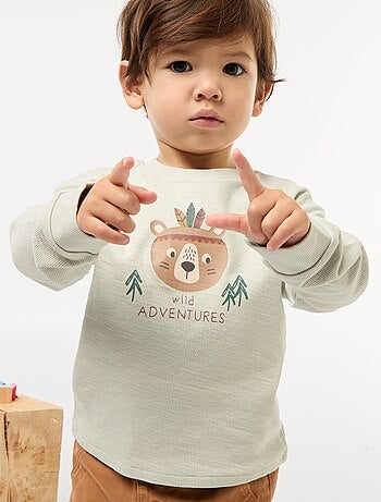 Camisola leve em algodão stretch com estampado