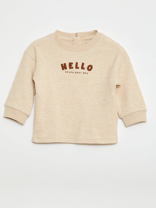 Camisola leve em algodão stretch com estampado - Kiabi