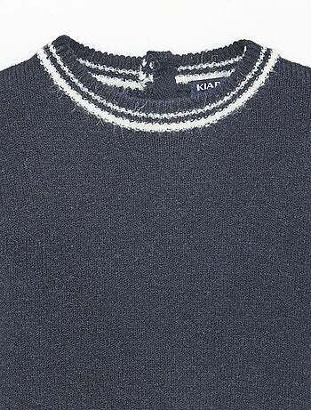 Camisola lisa com bordas contrastantes