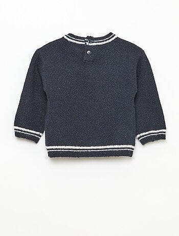 Camisola lisa com bordas contrastantes