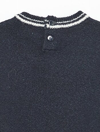 Camisola lisa com bordas contrastantes