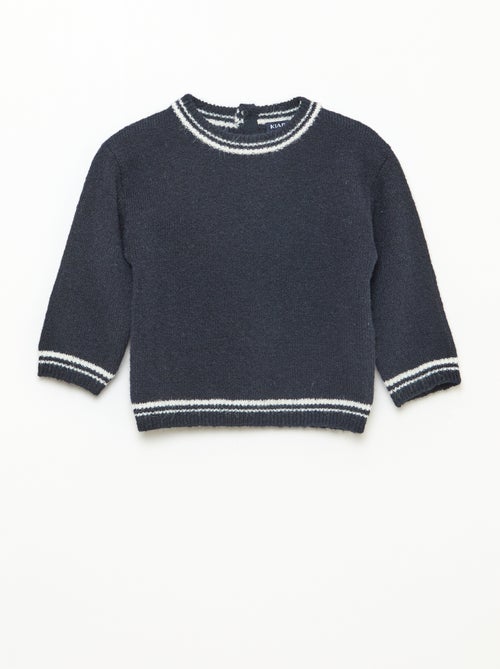 Camisola lisa com bordas contrastantes - Kiabi