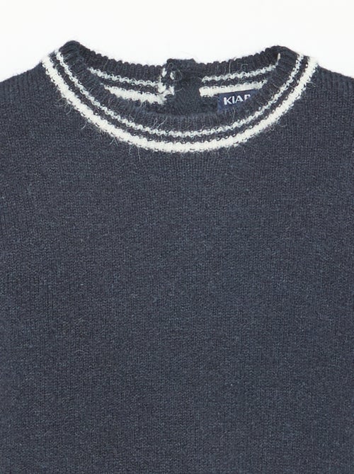 Camisola lisa com bordas contrastantes - Kiabi