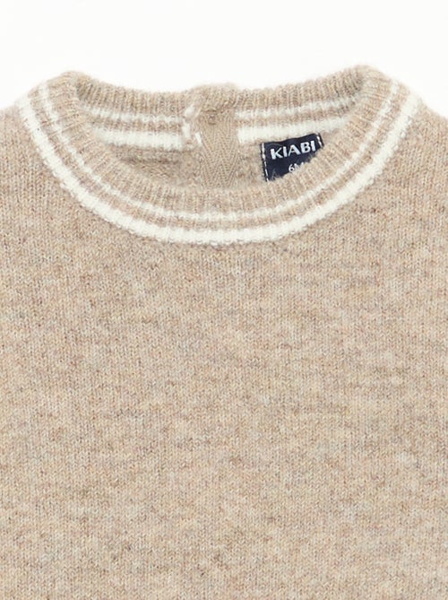 Camisola lisa com bordas contrastantes - Kiabi