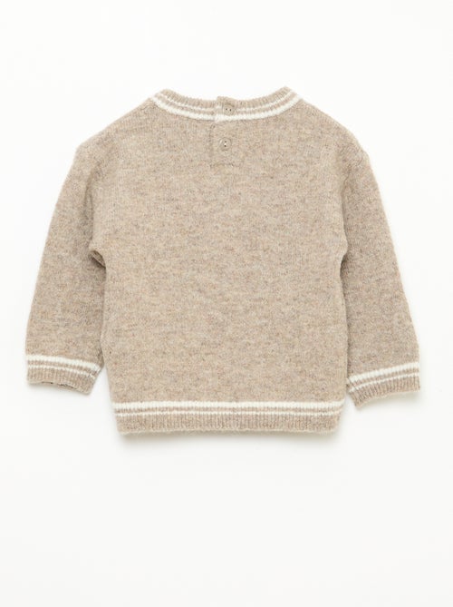 Camisola lisa com bordas contrastantes - Kiabi