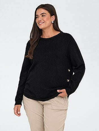 Camisola lisa com botões