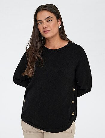 Camisola lisa com botões