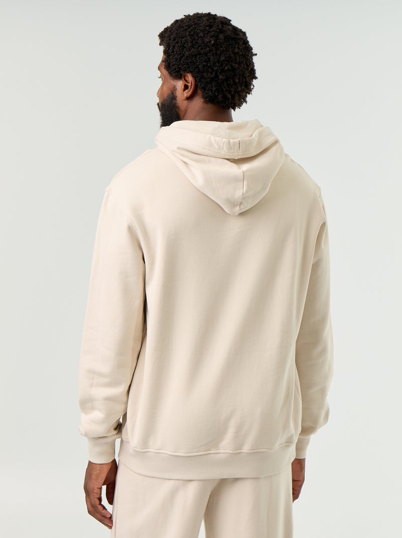 Camisola lisa com capuz Bege - Kiabi