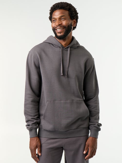 Camisola lisa com capuz - Kiabi
