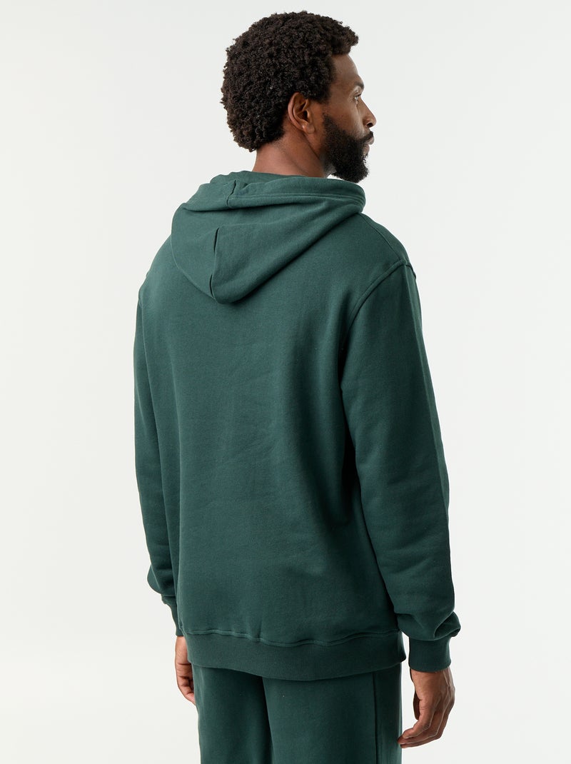 Camisola lisa com capuz Verde - Kiabi