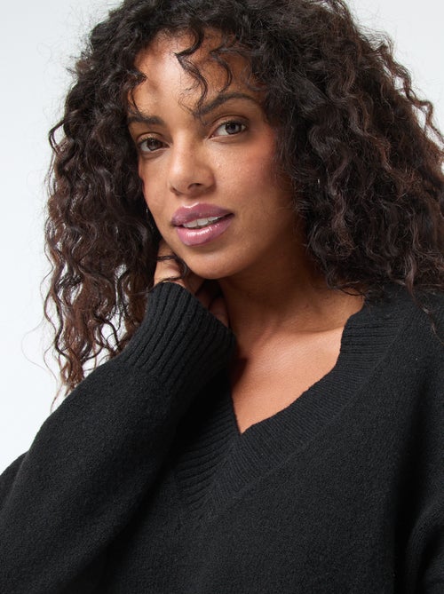 Camisola Lisa com Decote em V - Kiabi