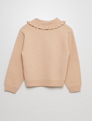 Camisola lisa com gola Claudine