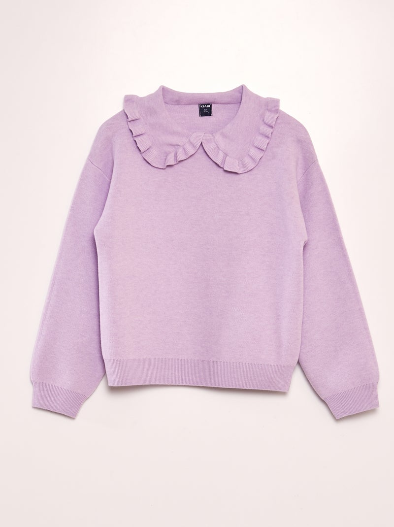 Camisola lisa com gola Claudine VIOLETA - Kiabi
