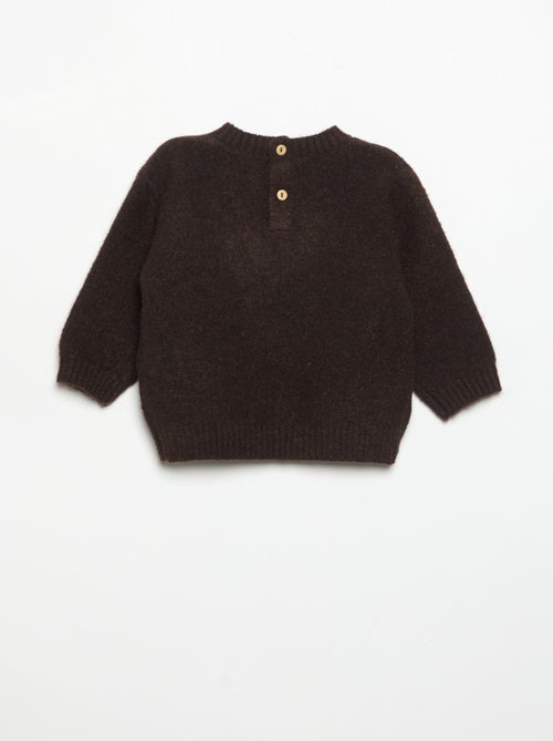 Camisola lisa com pequeno bordado 'raposa' - Kiabi