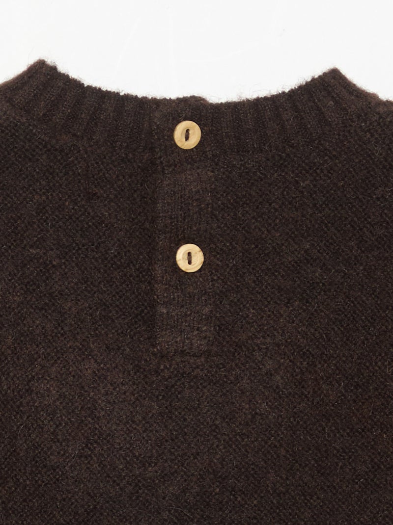 Camisola lisa com pequeno bordado 'raposa' Castanho - Kiabi