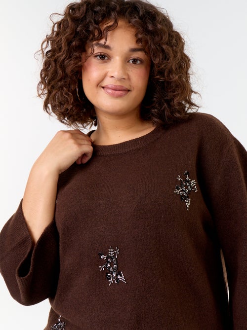 Camisola lisa com strass - Kiabi Camisola lisa com strass - Kiabi