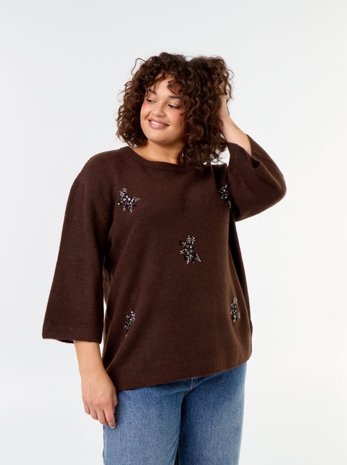 Camisola lisa com strass - Kiabi Camisola lisa com strass - Kiabi