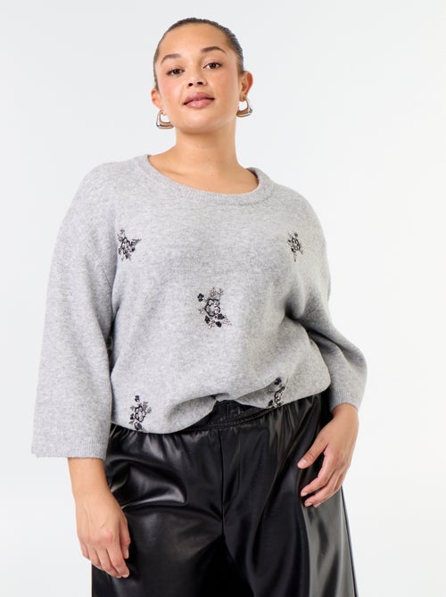 Camisola lisa com strass - Kiabi Camisola lisa com strass - Kiabi