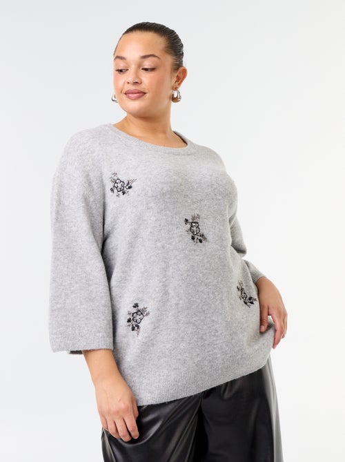 Camisola lisa com strass - Kiabi Camisola lisa com strass - Kiabi