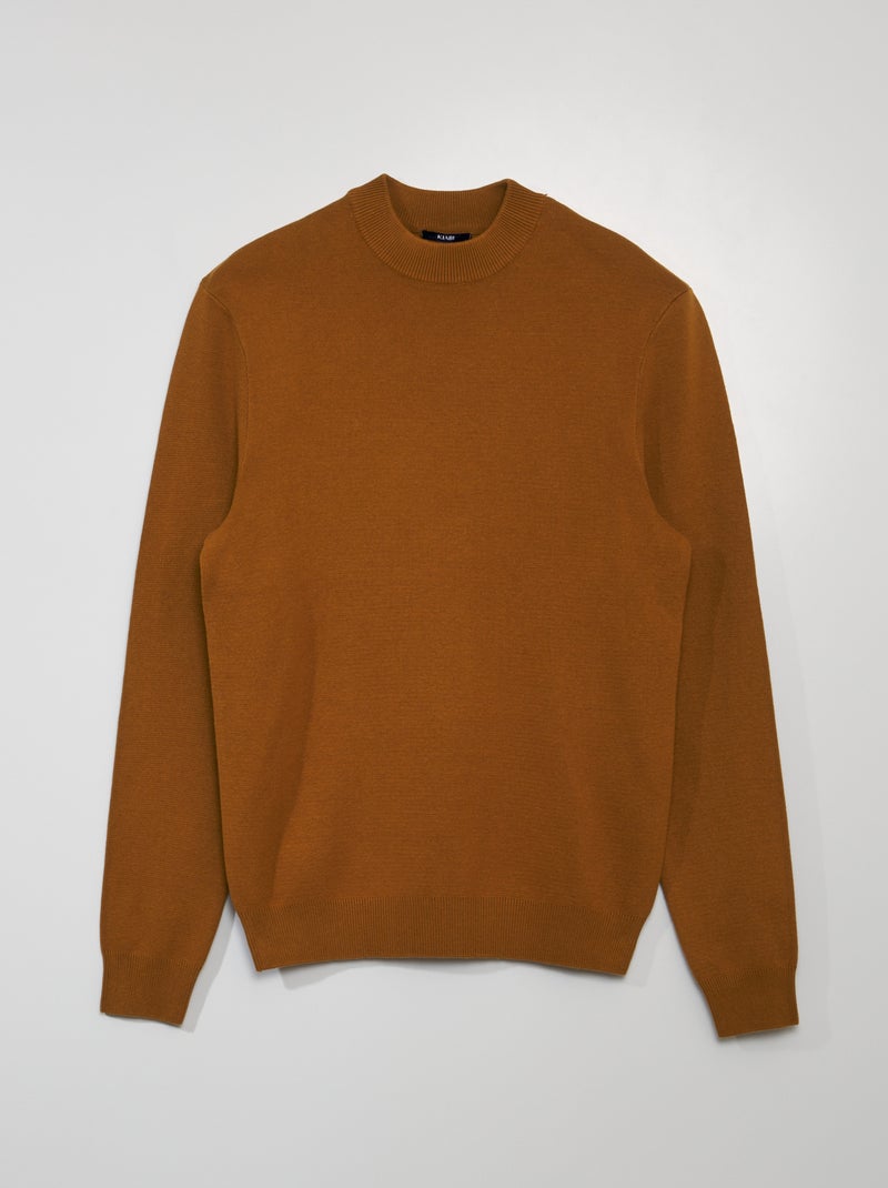 Camisola lisa de gola alta AMARELO - Kiabi