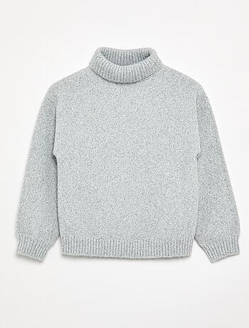Camisola lisa de gola alta