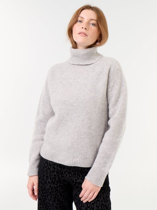 Camisola lisa de gola alta - Kiabi