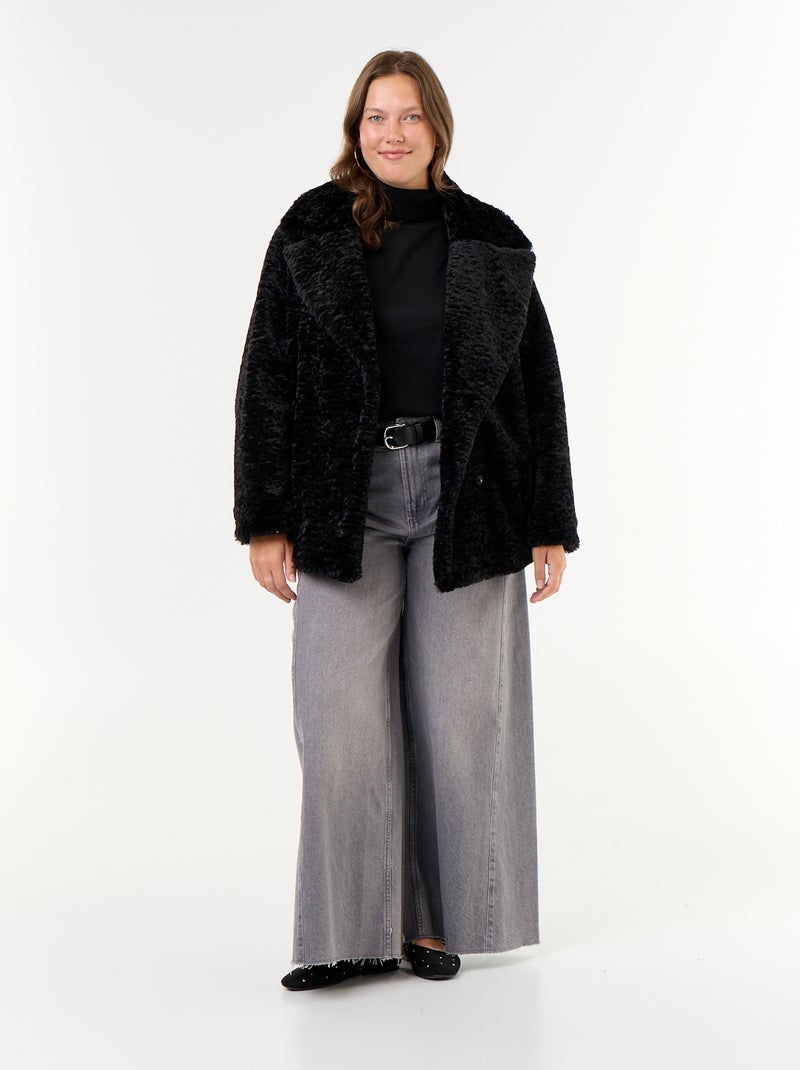 Camisola lisa de gola alta Preto - Kiabi