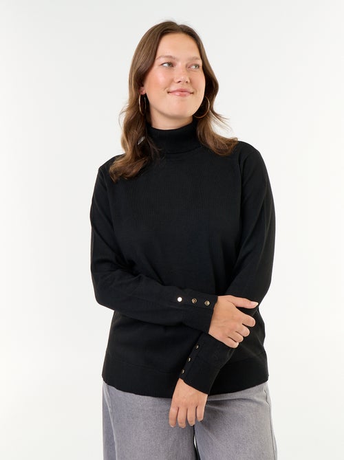 Camisola lisa de gola alta - Kiabi