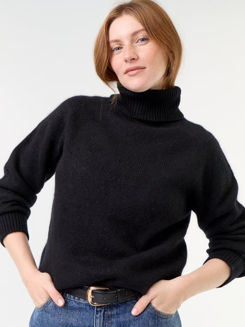 Camisola lisa de gola alta - Kiabi