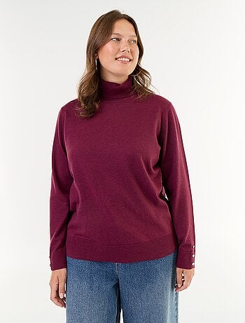 Camisola lisa de gola alta