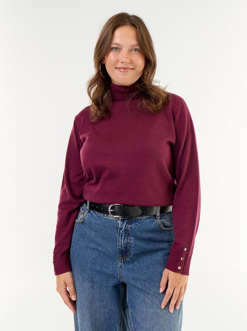 Camisola lisa de gola alta - Kiabi