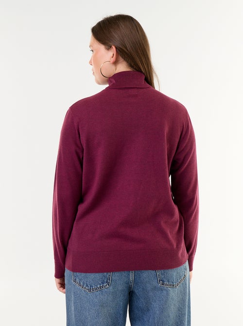 Camisola lisa de gola alta - Kiabi