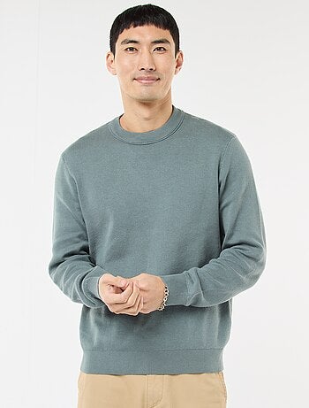 Camisola lisa de gola redonda