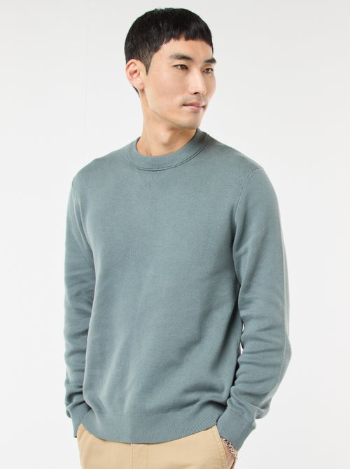 Camisola lisa de gola redonda - Kiabi