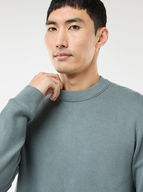 Camisola lisa de gola redonda - Kiabi