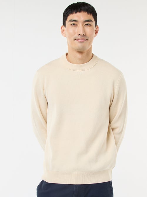 Camisola lisa de gola redonda - Kiabi