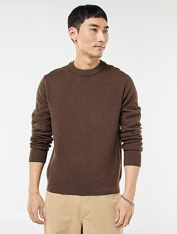 Camisola lisa de gola redonda