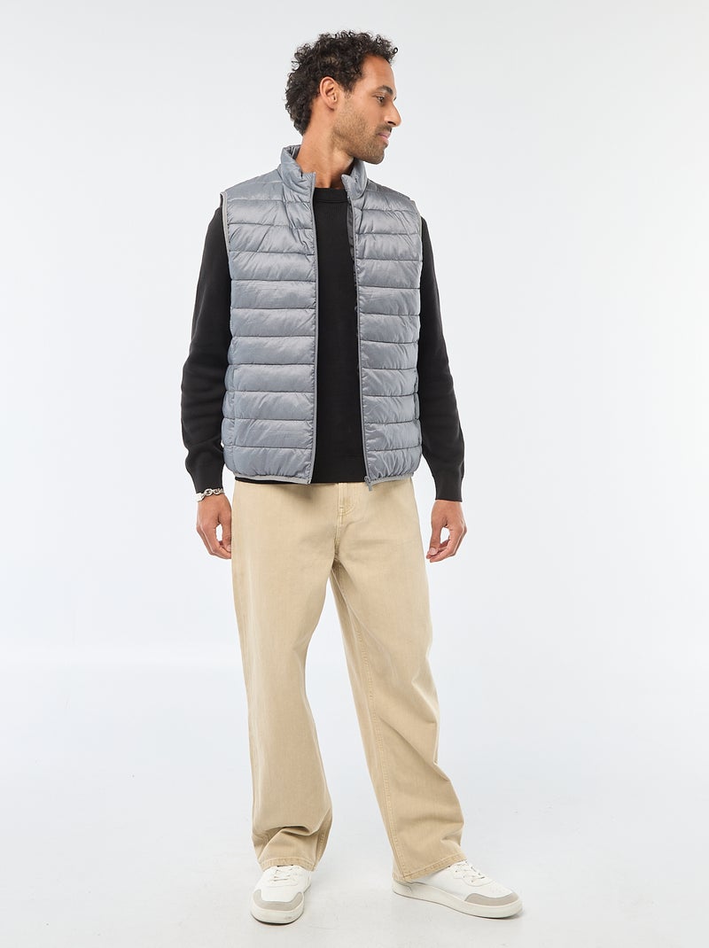 Camisola lisa de gola redonda Preto - Kiabi