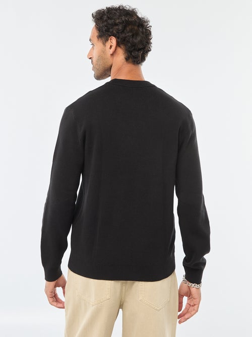 Camisola lisa de gola redonda - Kiabi