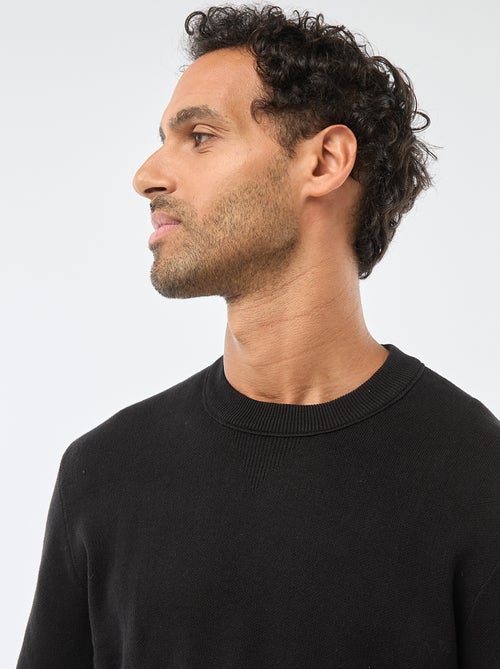 Camisola lisa de gola redonda - Kiabi