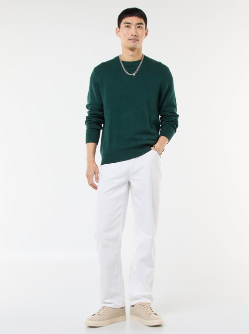 Camisola lisa de gola redonda - Kiabi