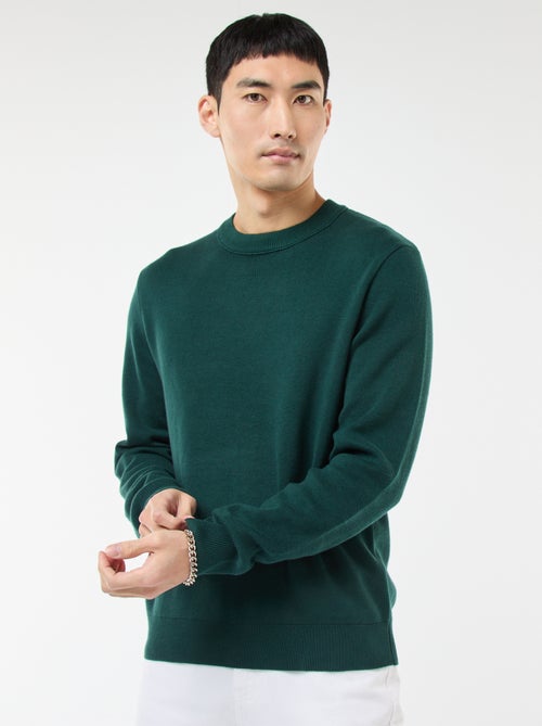 Camisola lisa de gola redonda - Kiabi