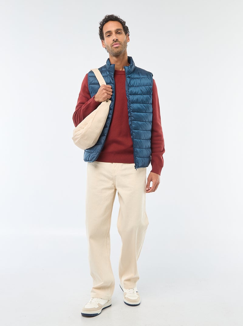 Camisola lisa de gola redonda Vermelho - Kiabi