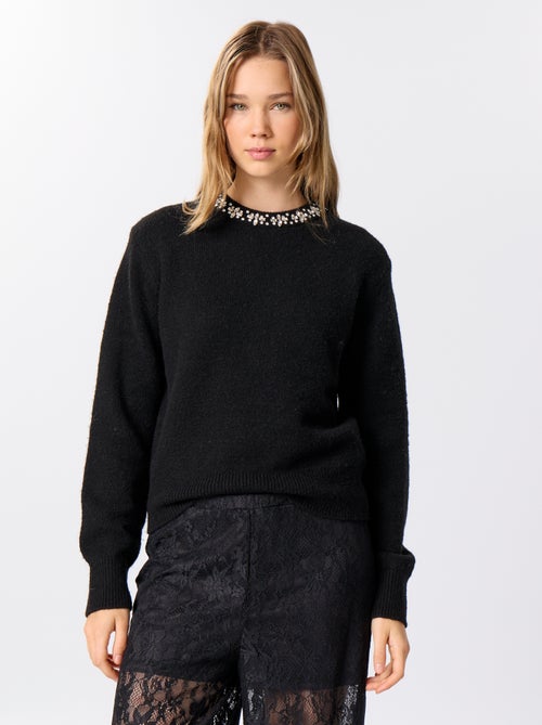 Camisola lisa de malha grossa - Kiabi