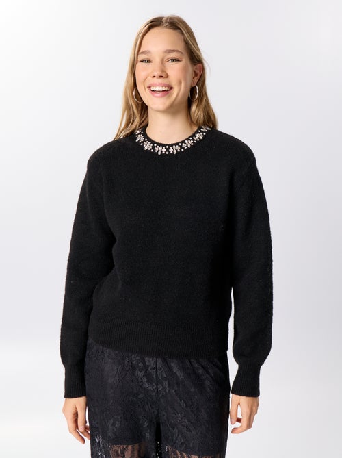 Camisola lisa de malha grossa - Kiabi