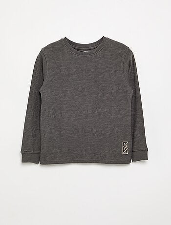 Camisola lisa de manga comprida